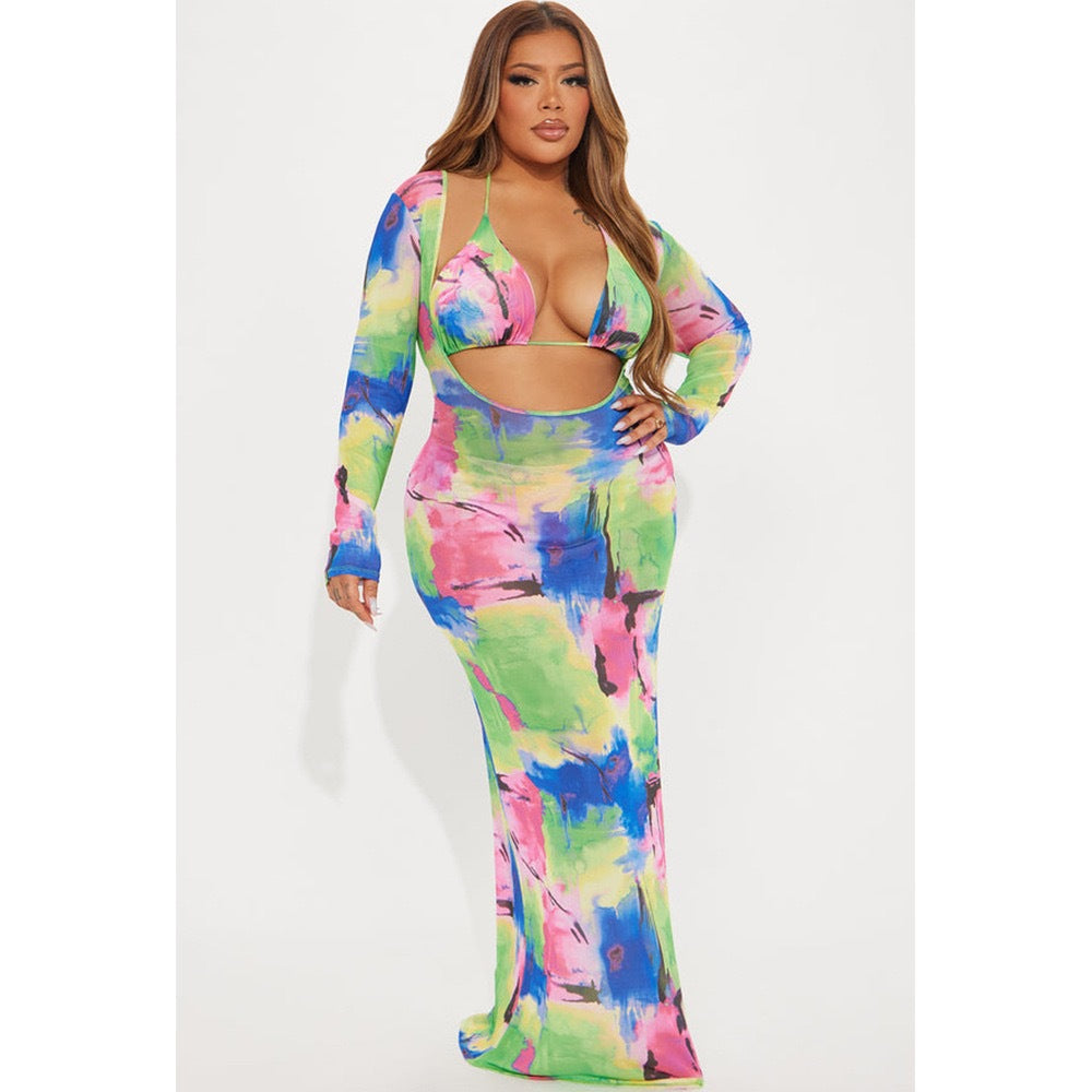 Robe Maxi Élégante pour Femmes avec Imprimé Animal Moderne Echo Archiv