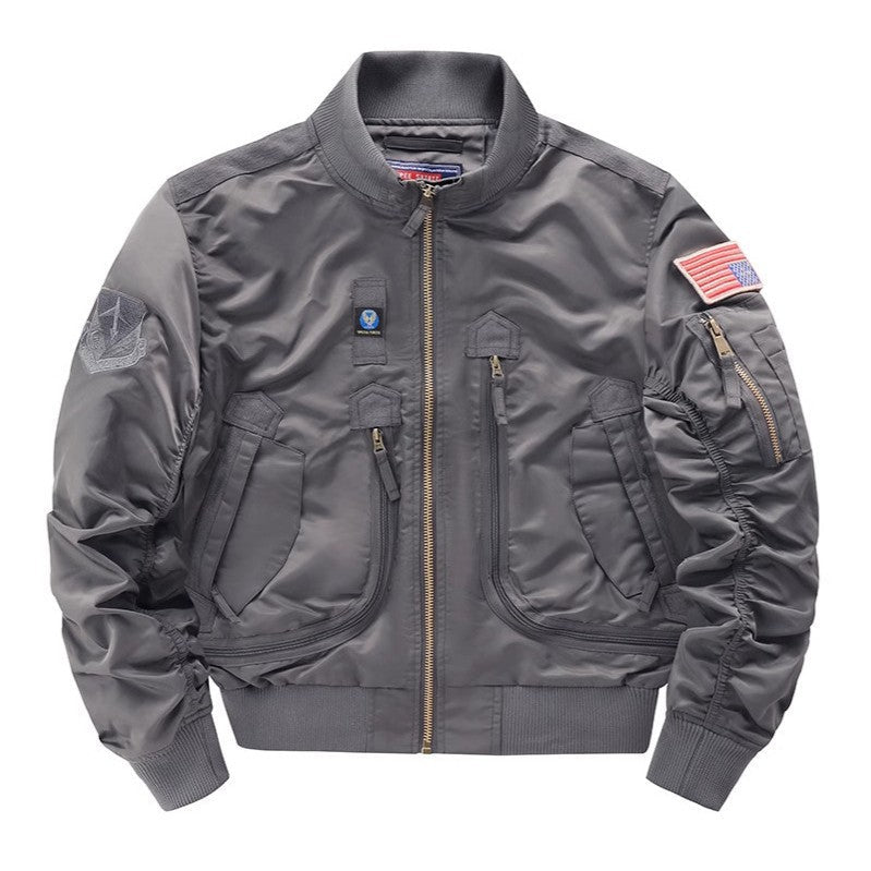Veste bomber pilote pour hommes avec poche sur le bras, plusieurs poches zippées et bord-côte Echo Archiv