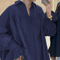 Chemise oversize pour femmes avec épaule froncée et manches ballon Echo Archiv