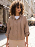 Veste de loisirs courte pour femmes avec col montant