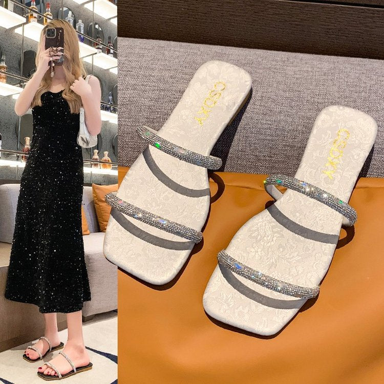 Sandales à lanières pour femmes avec accents scintillants R&B