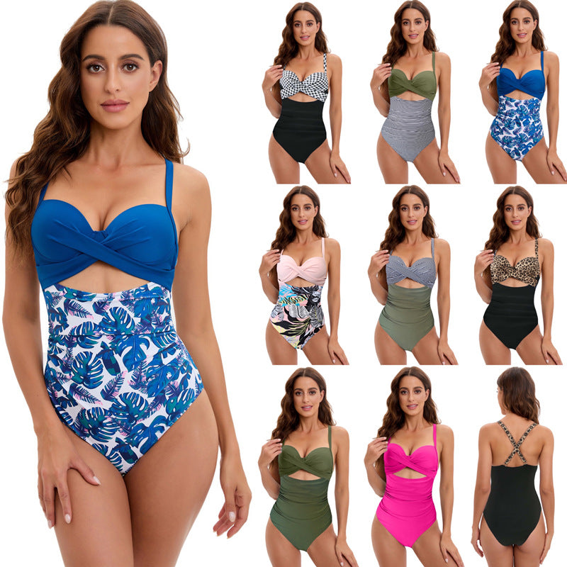 Bikini taille haute pour femmes avec design twist à la mode R&B
