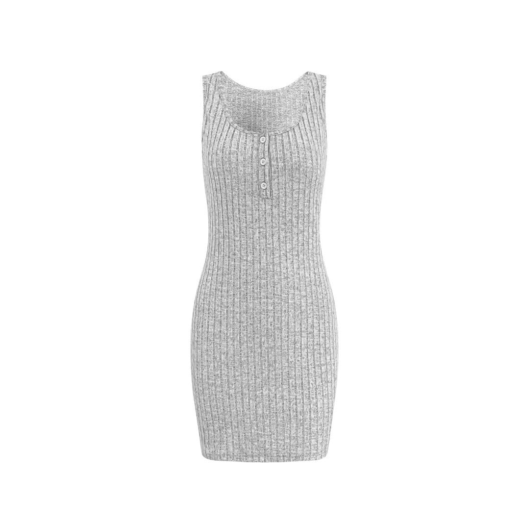 Ensemble Twinset en Tricot Rippé pour Femmes avec Robe Tricot Épousant les Formes et Cardigan Long Ouvert Echoarchiv