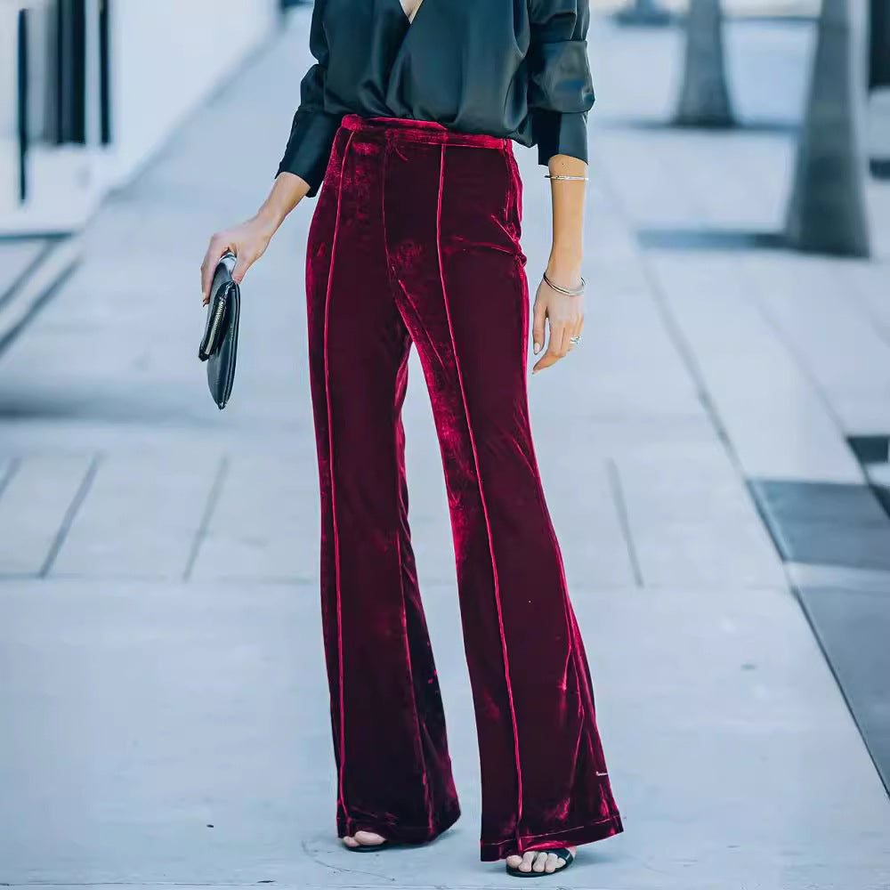 Pantalon Velours Élégant et Doux pour Femmes