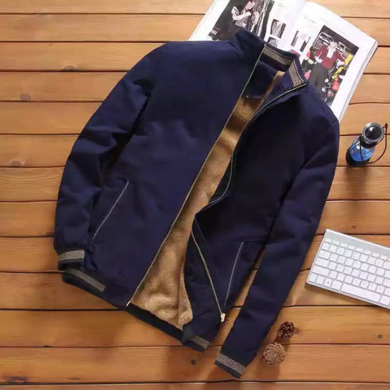 Veste à col montant thermo pour hommes avec doublure en teddy doux, bords contrastés élastiques et poches zippées dissimulées Echo Archiv