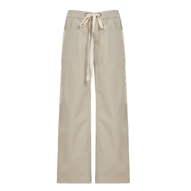 Pantalon cargo évasé taille haute pour femmes avec cordon de serrage, poches multiples et silhouette décontractée Echo Archiv