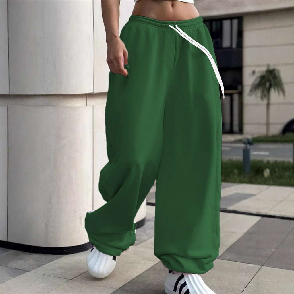 Pantalon de jogging large pour femmes avec ceinture confort haute, cordon de serrage et poignets élastiques Echo Archiv