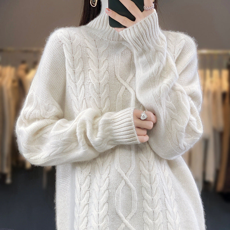 Pull oversized pour femmes avec col rond