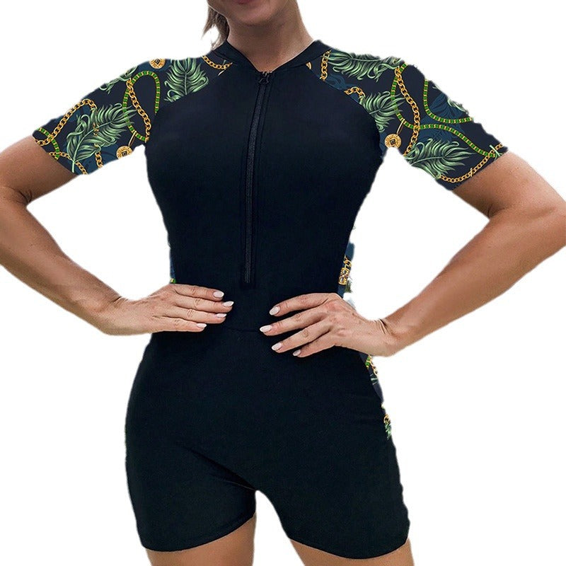 Maillot de bain une pièce sportif pour femmes avec design floral R&B