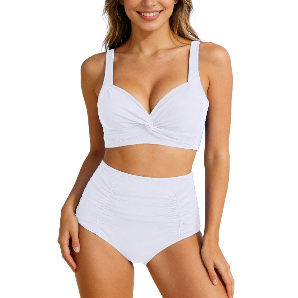 Ensemble de bikini taille haute pour femmes avec haut twist R&B