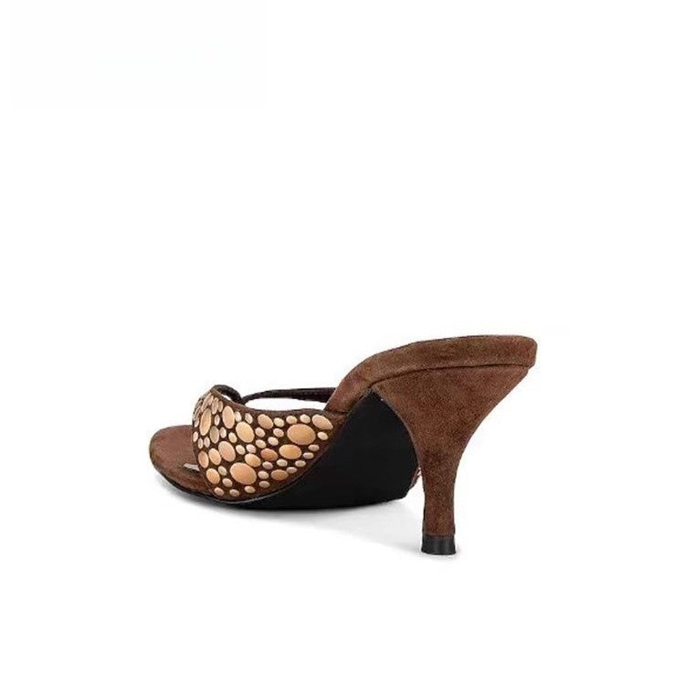 Sandales élégantes pour femmes avec détail de bijou à la mode R&B