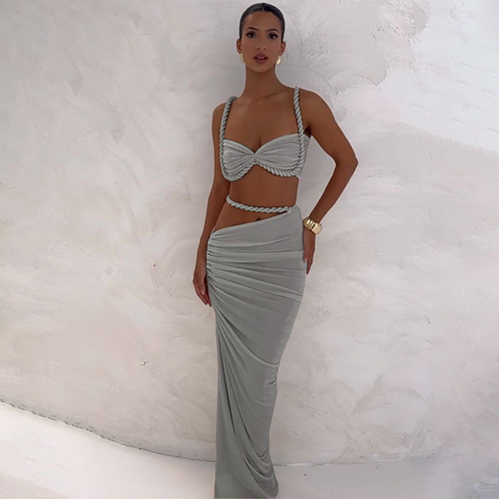 Ensemble de bikini pour femmes avec jupe portefeuille élégante R&B
