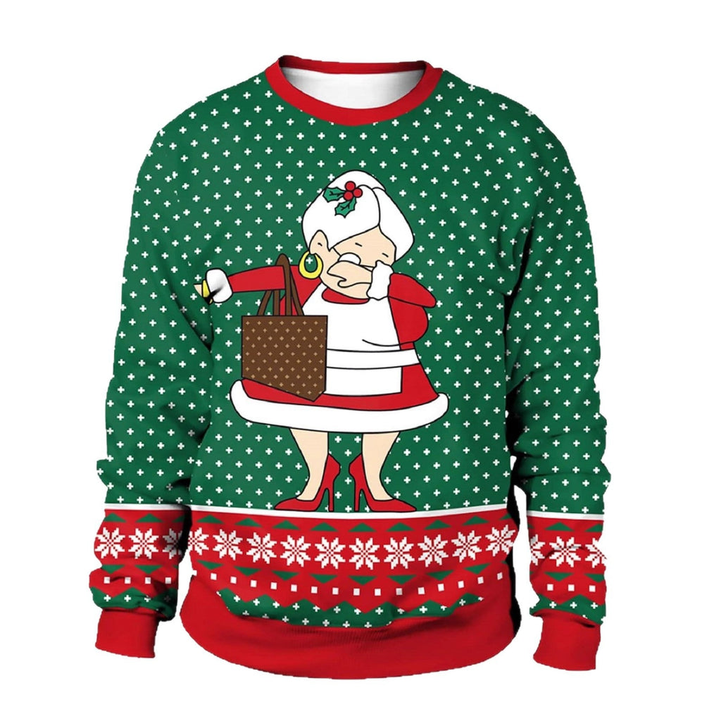 Sweat-shirt de Noël amusant pour femmes avec un motif unique de renne Echoarchiv