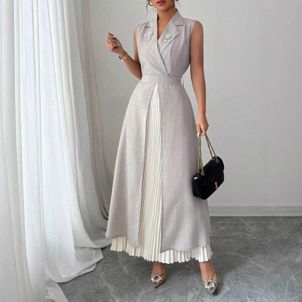 Robe Élégante pour Femmes avec Détails Plissés R&B