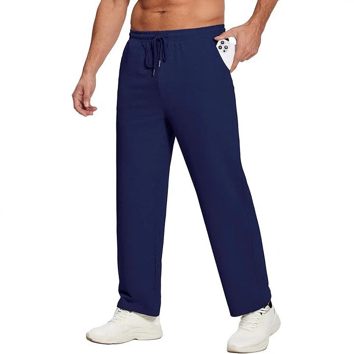Pantalon de lounge pour homme à coupe décontractée en jersey doux avec cordon de serrage, taille élastique et jambe droite Echo Archiv