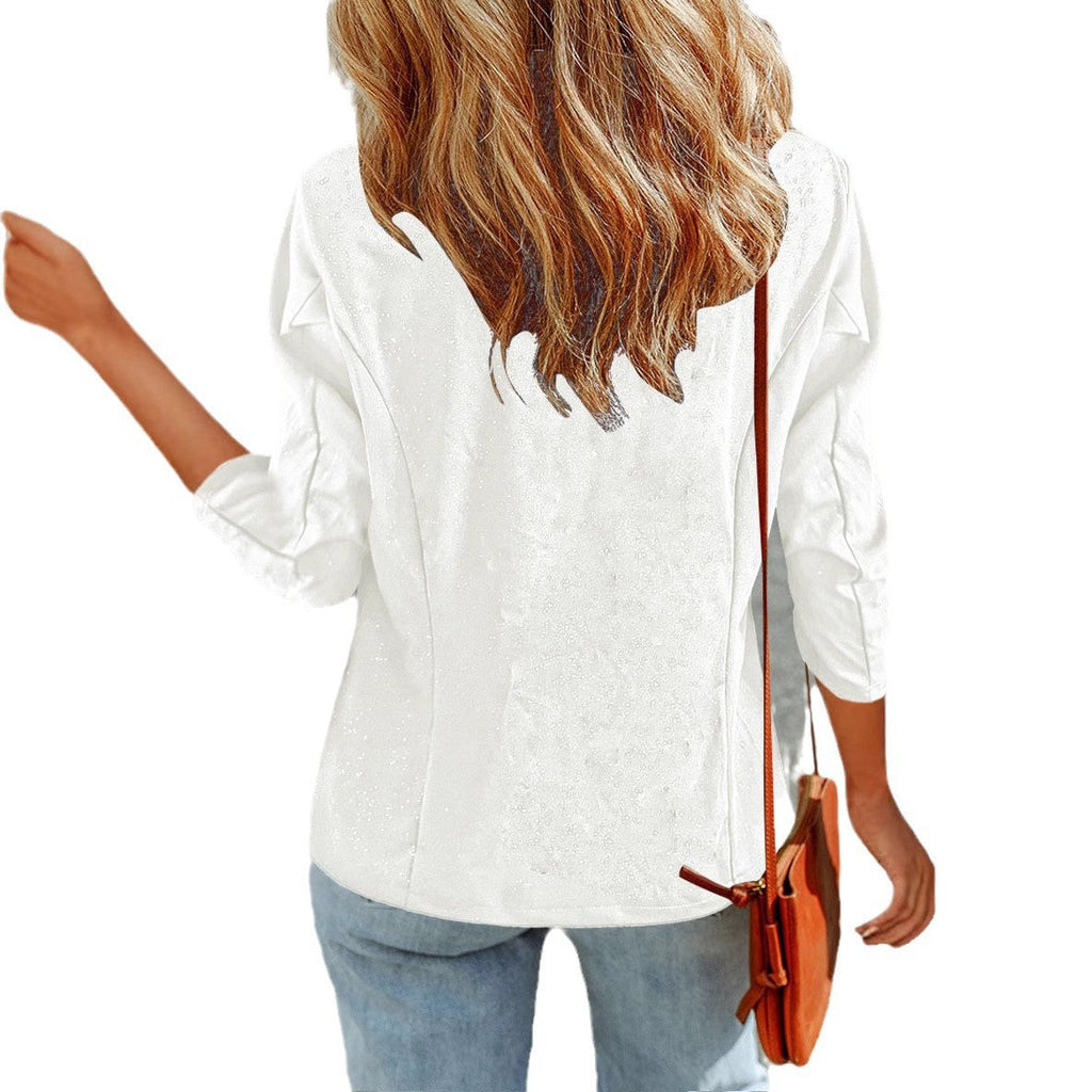 Blazer court pour femmes avec manches 3/4, silhouette cintrée et fermeture à un bouton Echoarchiv