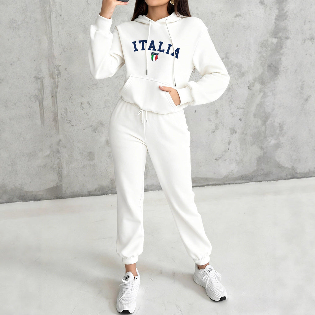 Ensemble de jogging à capuche pour femmes avec sweat à capuche douillet, poche kangourou, doublure douce brossée et impression Mexico - Echo Archiv