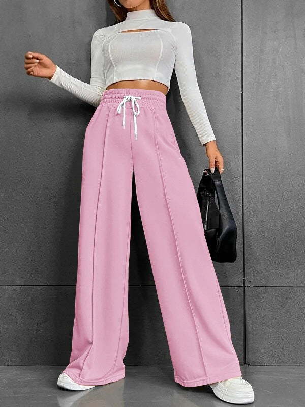 Pantalon jogging palazzo taille haute large pour femmes avec cordon de serrage et plis Echo Archiv