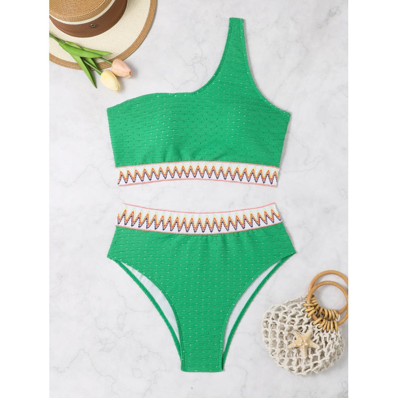 Bikini asymétrique pour femmes avec motif géométrique et coupe haute Echo Archiv