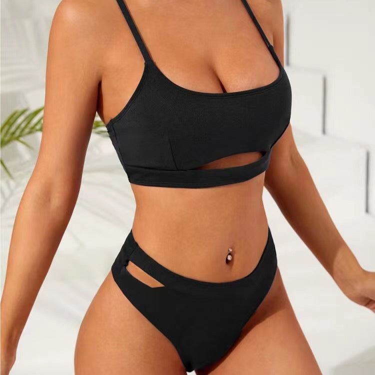 Bikini Femme à Taille Haute avec Découpes Stylées R&B