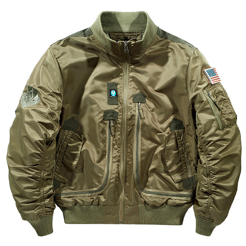 Veste de vol pilote pour hommes, coupe-vent, avec poches frontales modulaires, organisateur de manches et taille élastique Echo Archiv