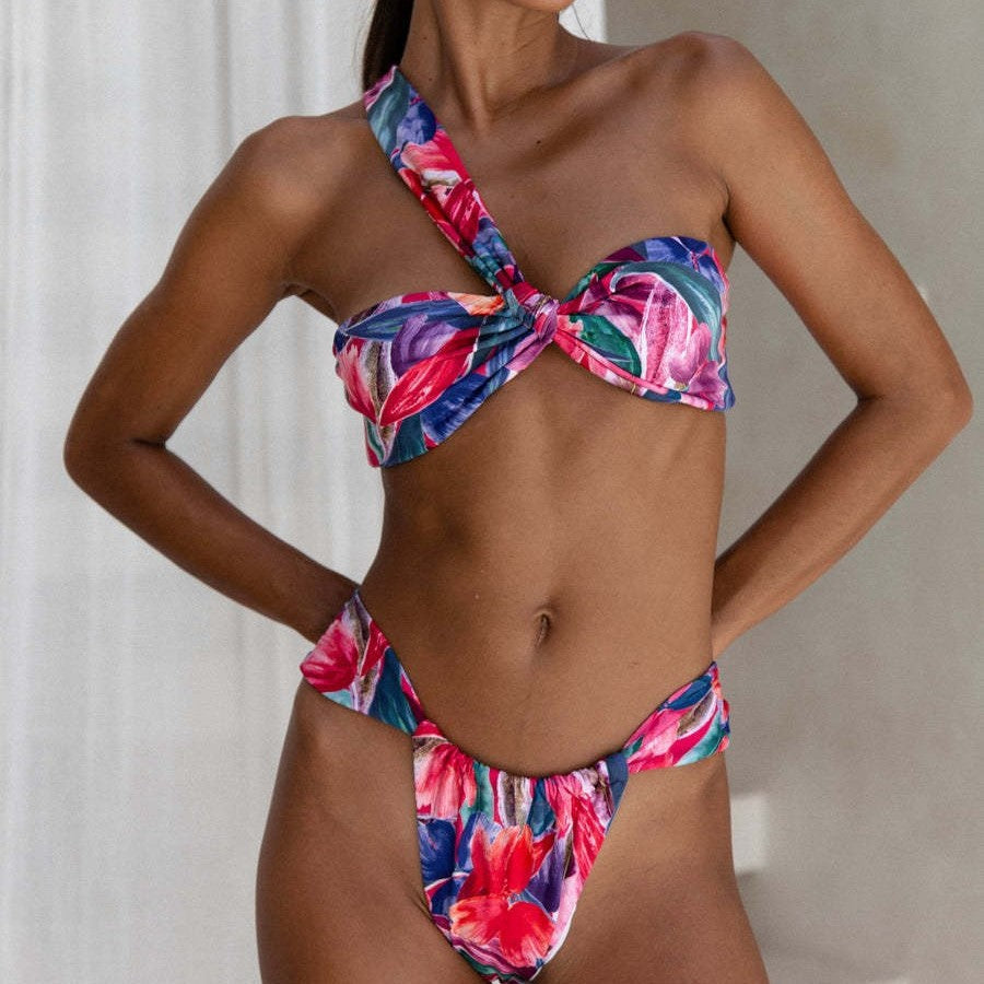 Ensemble de Bikini Floral pour Femmes avec Haut Asymétrique Echo Archiv