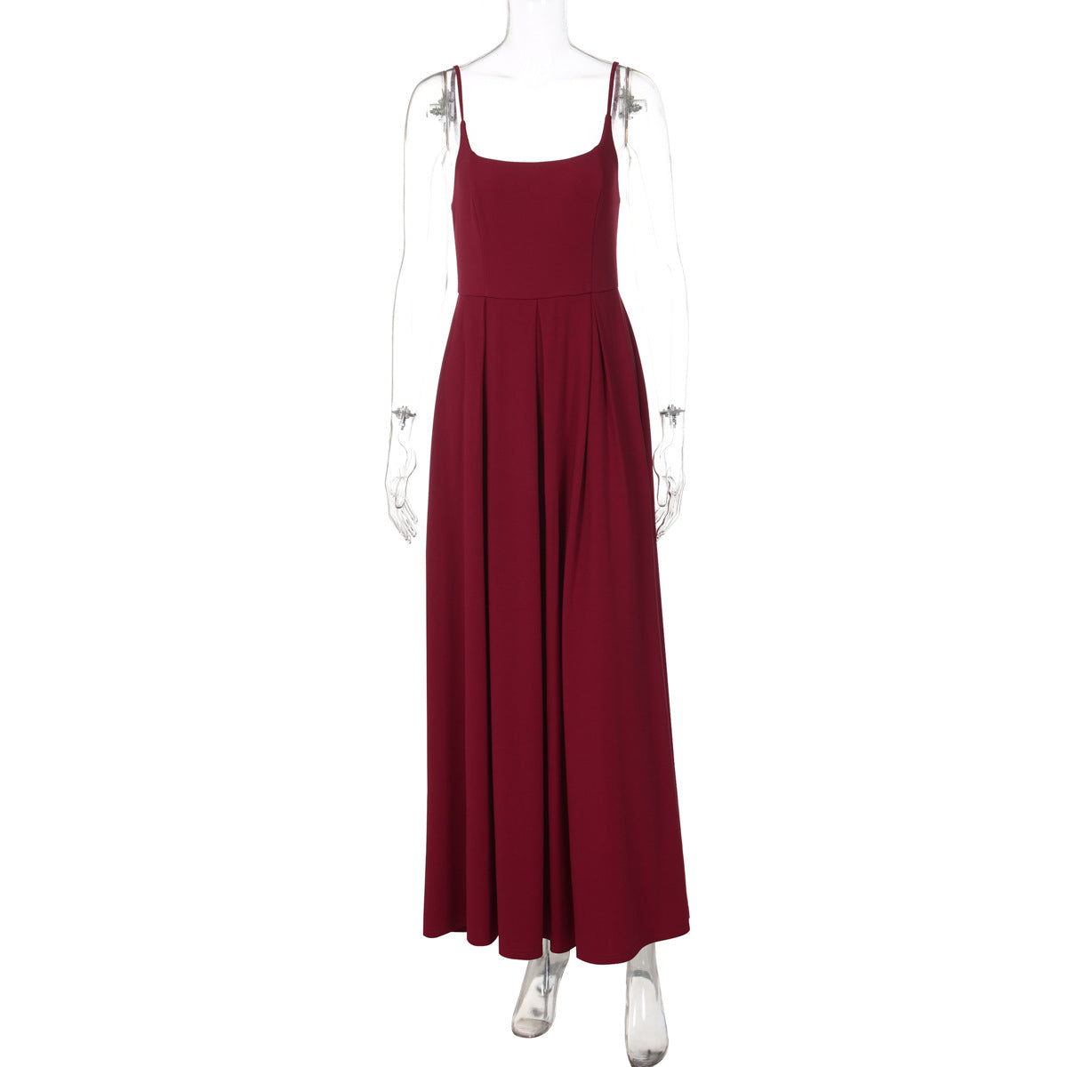 Robe maxi fluide pour femmes avec fines bretelles spaghetti et coupe élégante Heidi-Mode