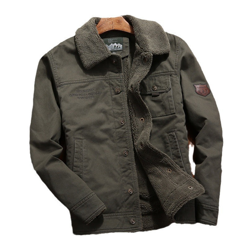 Veste de travail en toile robuste pour hommes avec doublure intérieure en Sherpa, patte de boutonnage cachée et poches fonctionnelles Echo Archiv