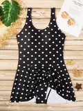 Monokini femme avec motif à pois ludique et effet drapé Echo Archiv