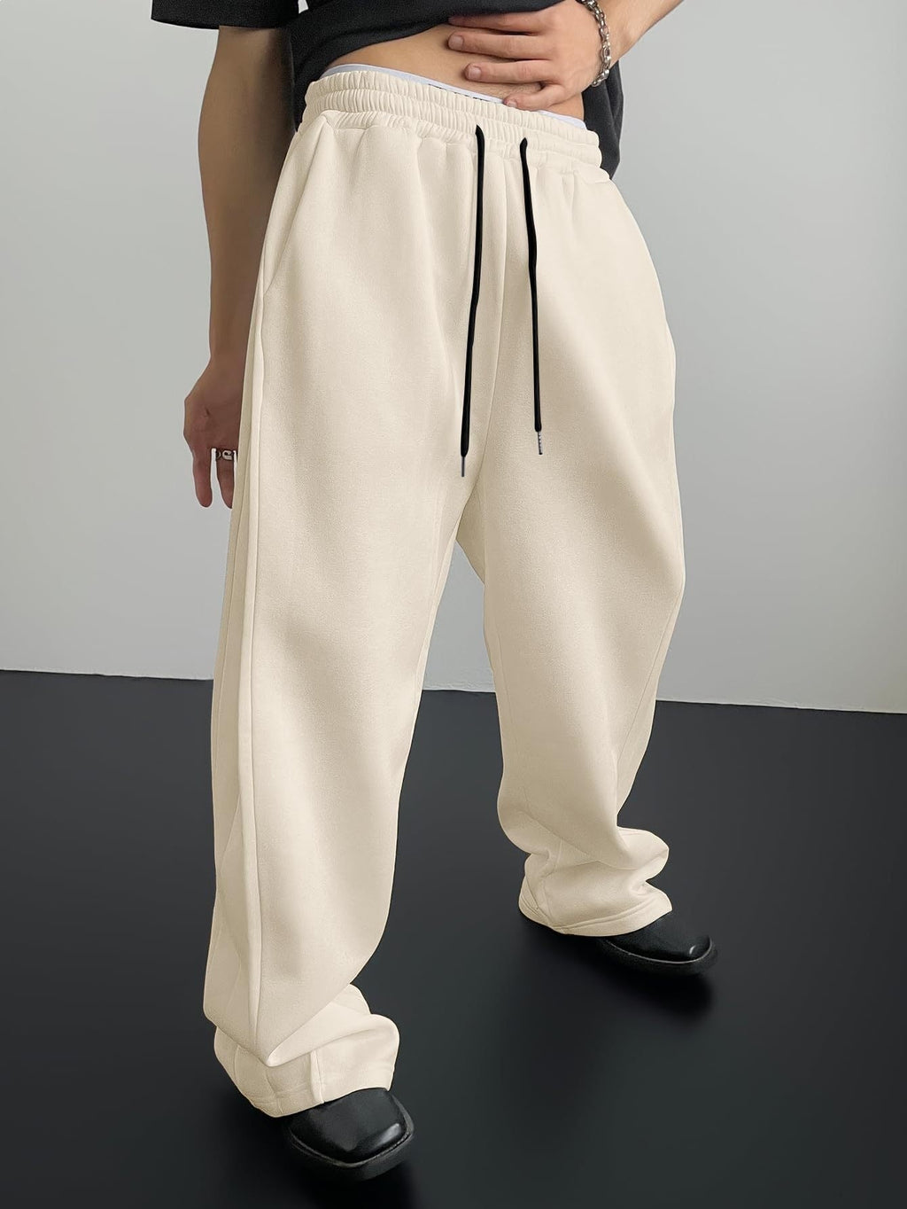 Pantalon jogging palazzo taille haute large pour femmes avec cordon de serrage et plis Echo Archiv