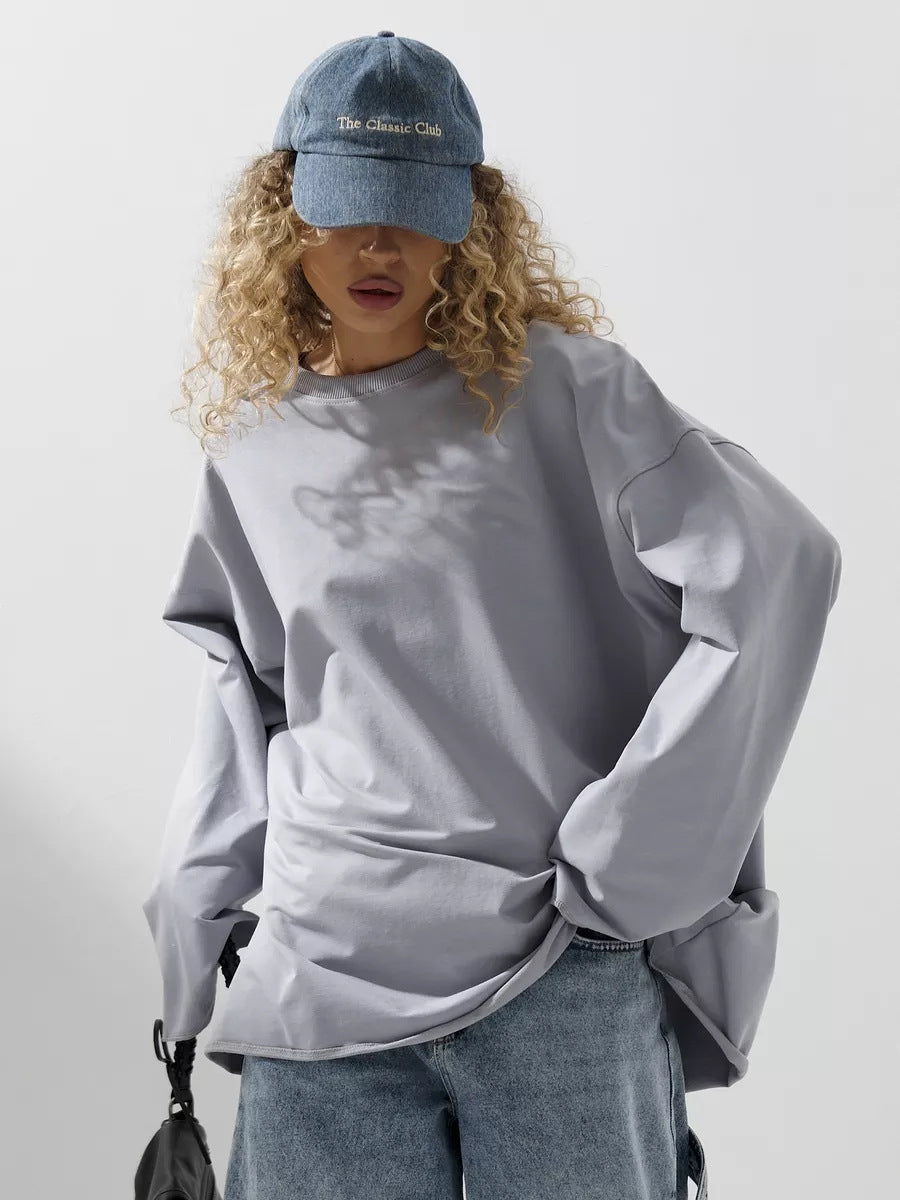 Sweatshirt ample pour femmes avec col rond et coupe oversize allongée Echo Archive