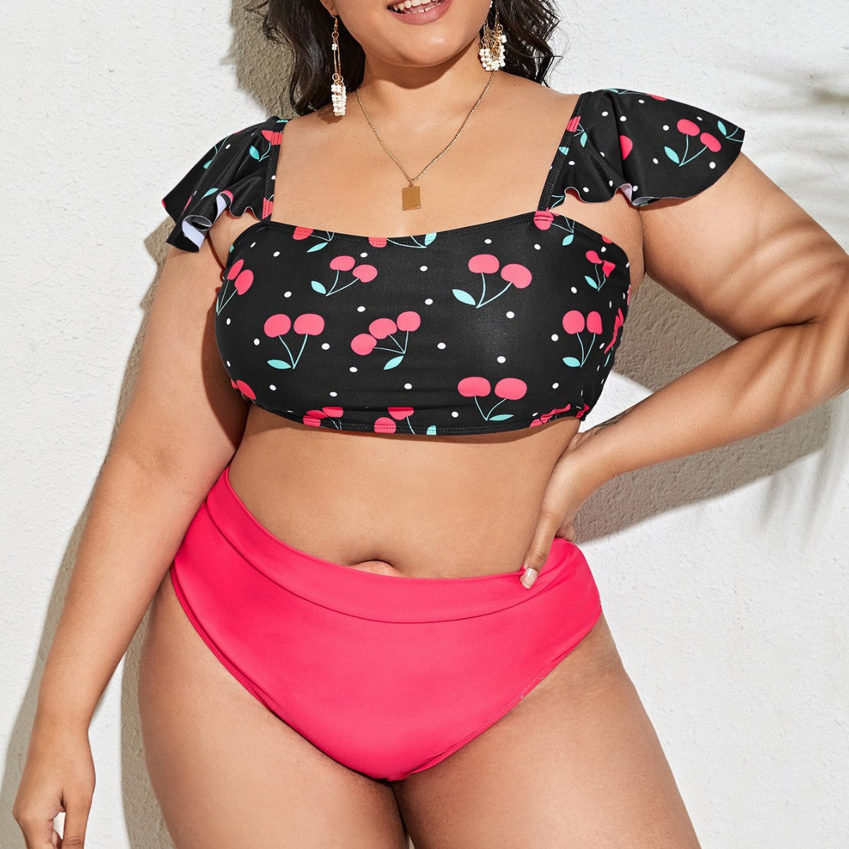 Ensemble de Tankini pour Femmes avec Détails Volumineux en Volants et Coupe de Haute Qualité R&B