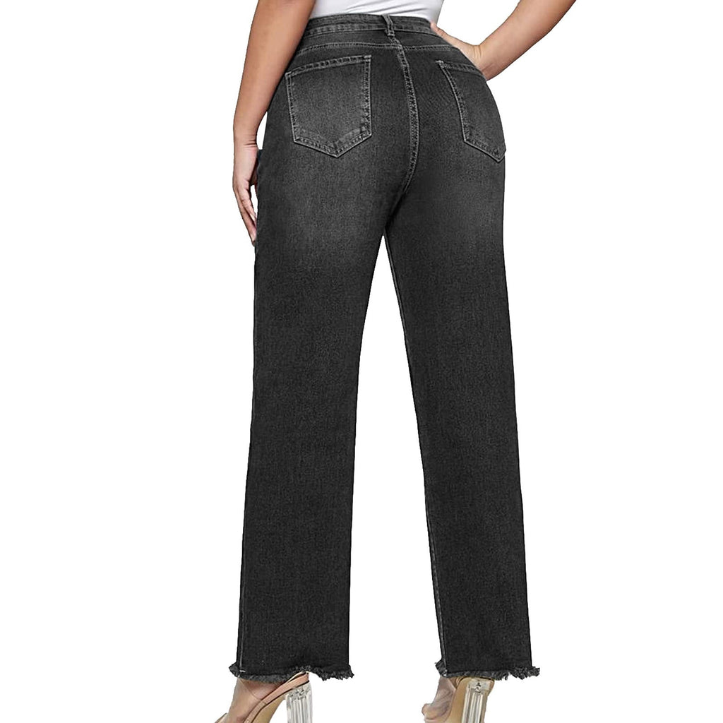 Jeans larges mi-mollet pour femmes avec taille haute et ourlet brut Echo Archiv