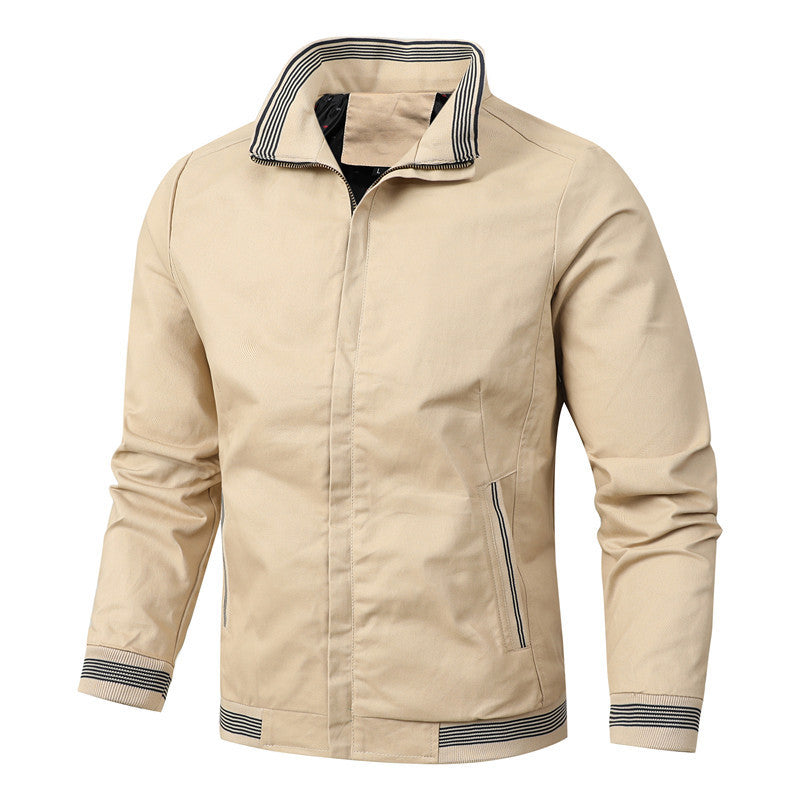 Veste Harrington sportive-urbaine pour hommes avec col montant rayé et patte de boutonnage cachée Echo Archiv