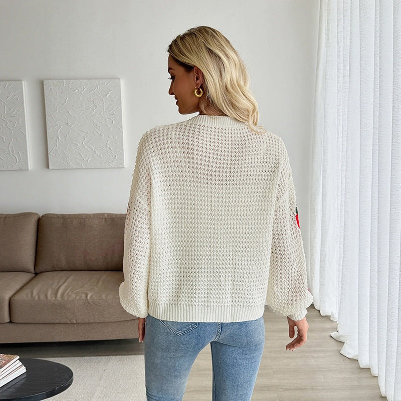 Cardigan court pour femmes avec décolleté en V et boutons