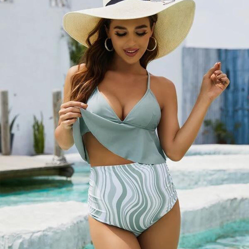 Ensemble de bikini taille haute pour femmes avec design drapé Echo Archiv