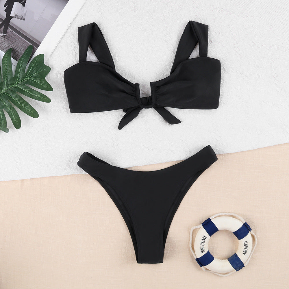 Ensemble de bikini pour femmes avec design à nouer à la mode et motif floral Echo Archiv