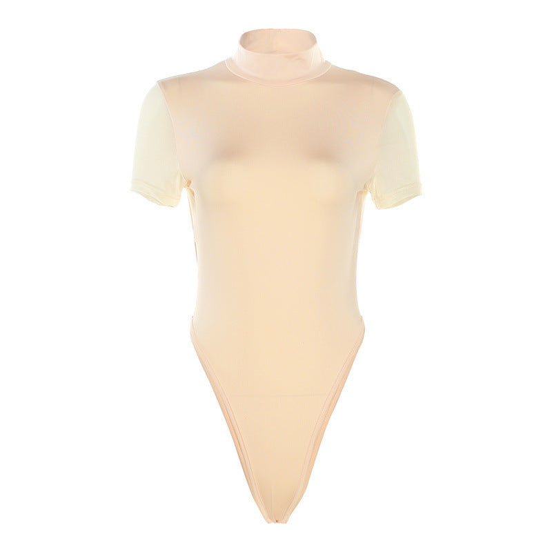 Body Femme Ajusté avec Col Montant R&B