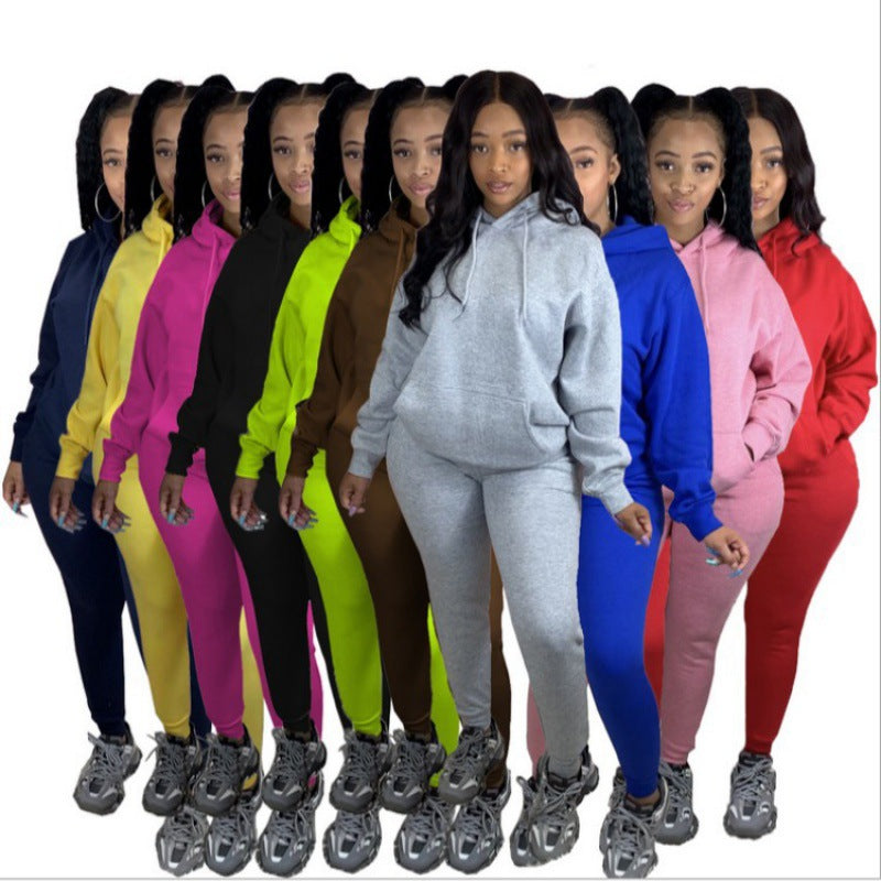 Ensemble de loisirs pour femmes en deux parties avec un sweat à capuche oversize et des leggings taille haute, coupe slim Echo Archive