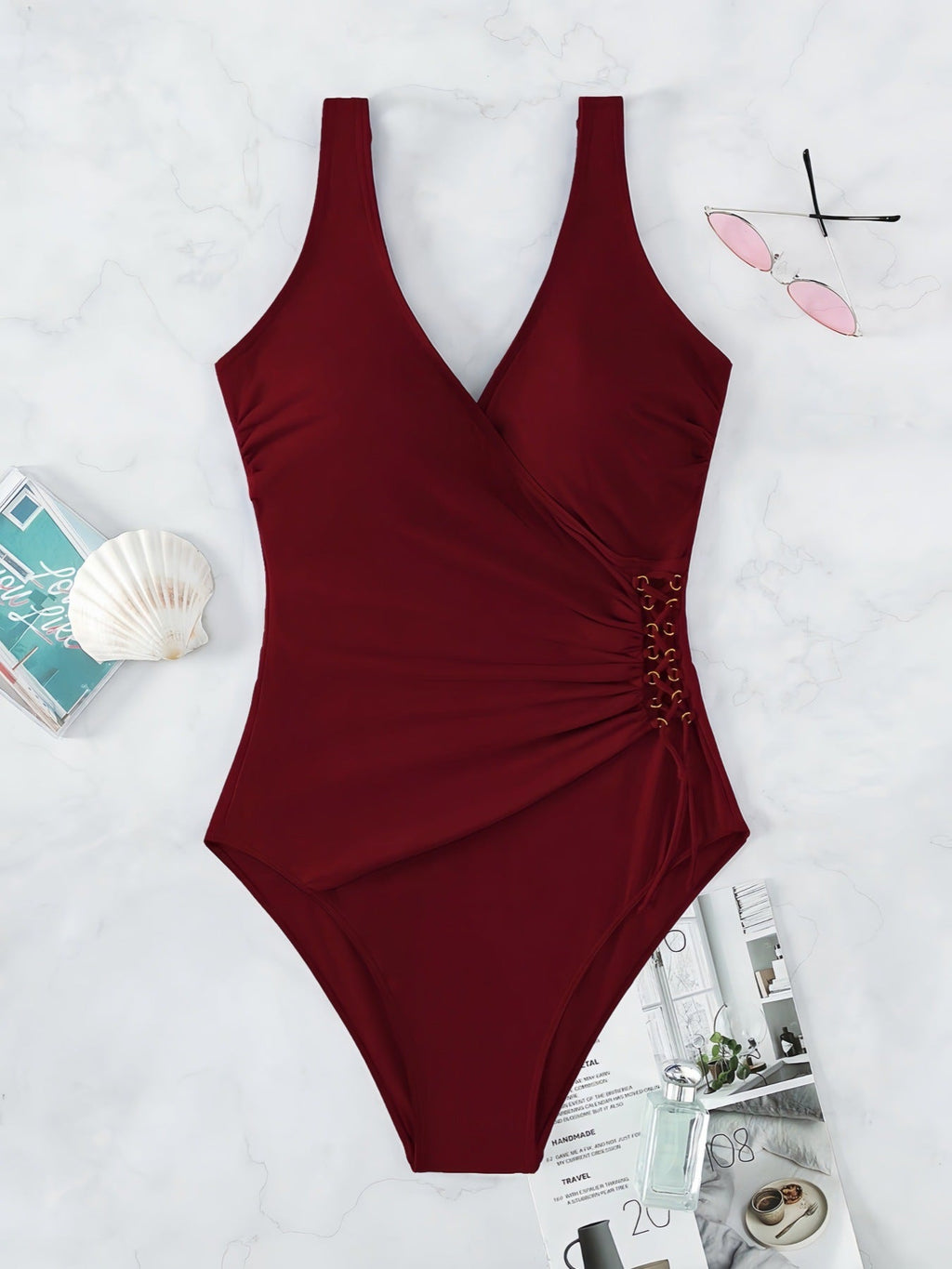 Maillot de bain une pièce pour femmes avec un design drapé raffiné R&B