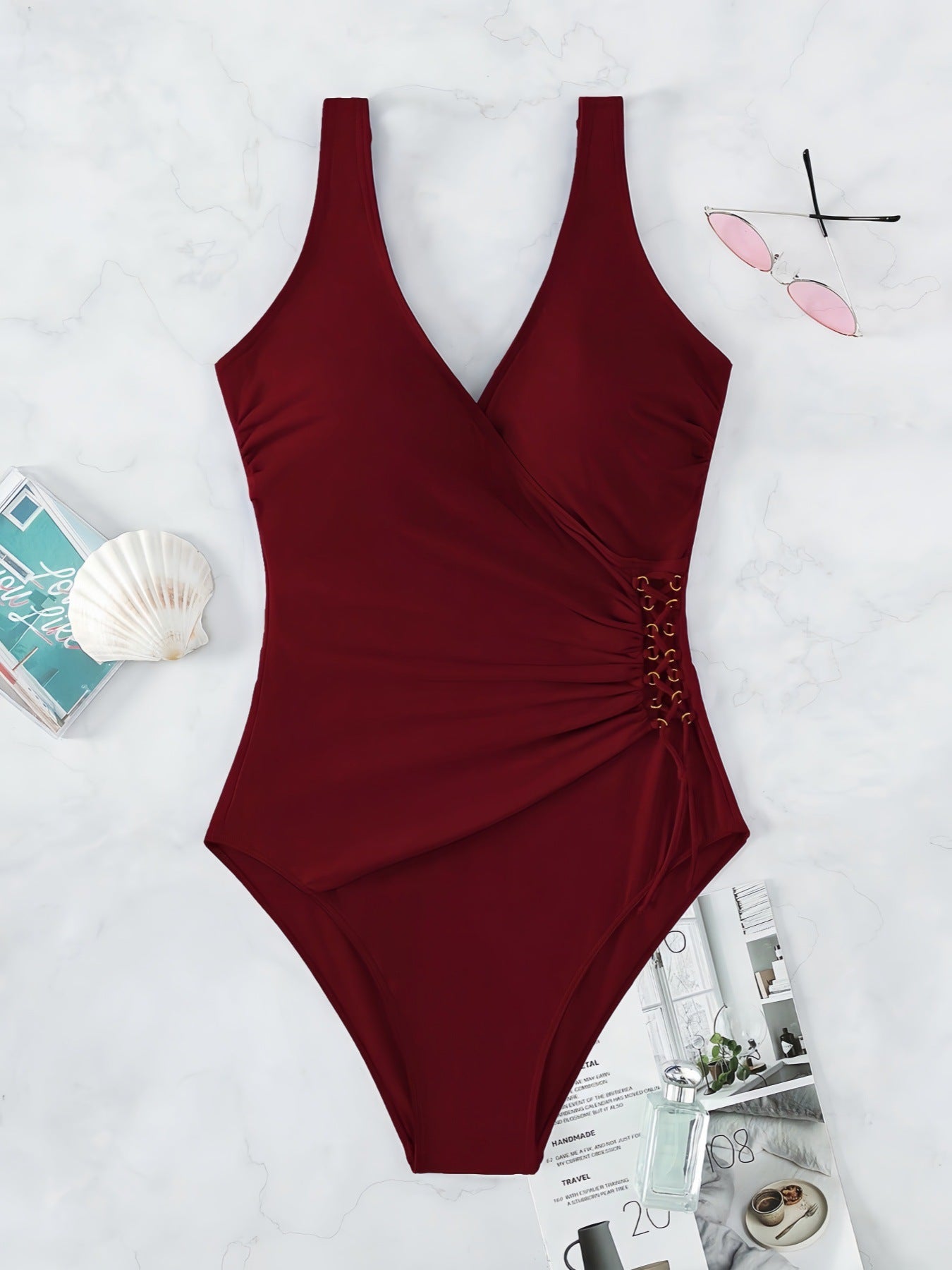 Maillot de bain une pièce pour femmes avec un design drapé raffiné R&B