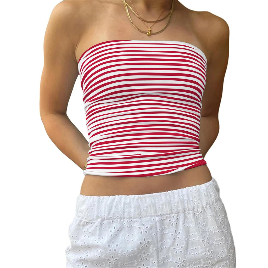 Haut bustier pour femmes avec de fines rayures Heidi-Mode