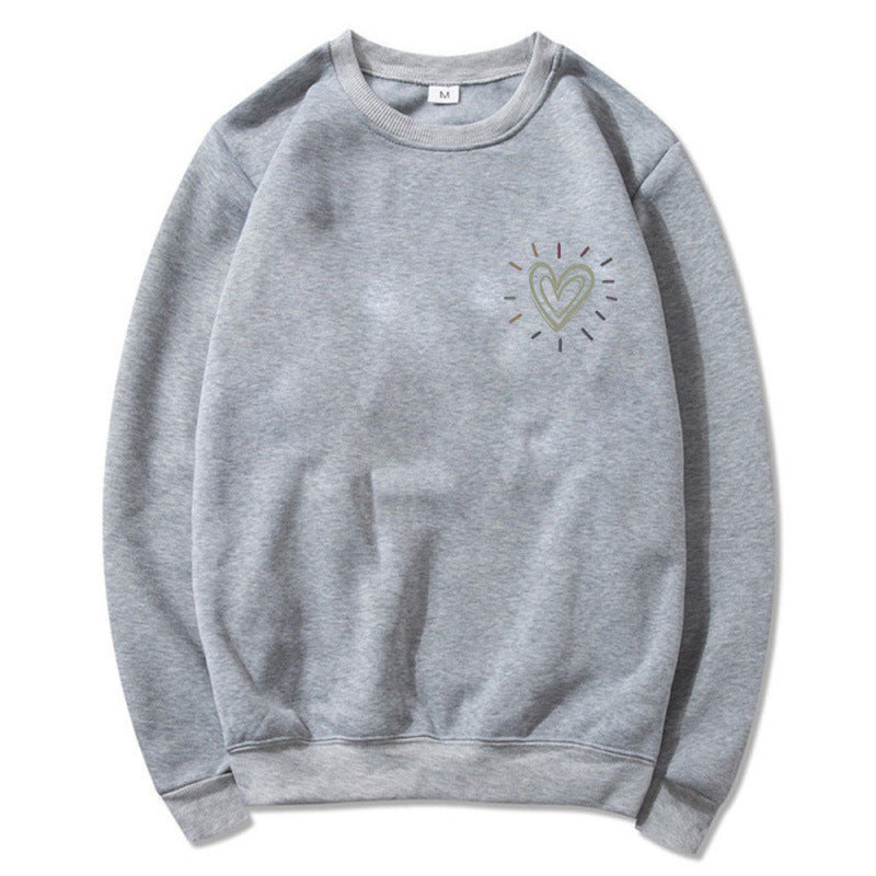 Sweat-shirt confortable pour femmes avec motif en cœur Echoarchiv