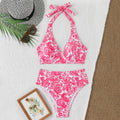 Ensemble de bikini taille haute pour femmes avec design floral et haut à nouer R&B
