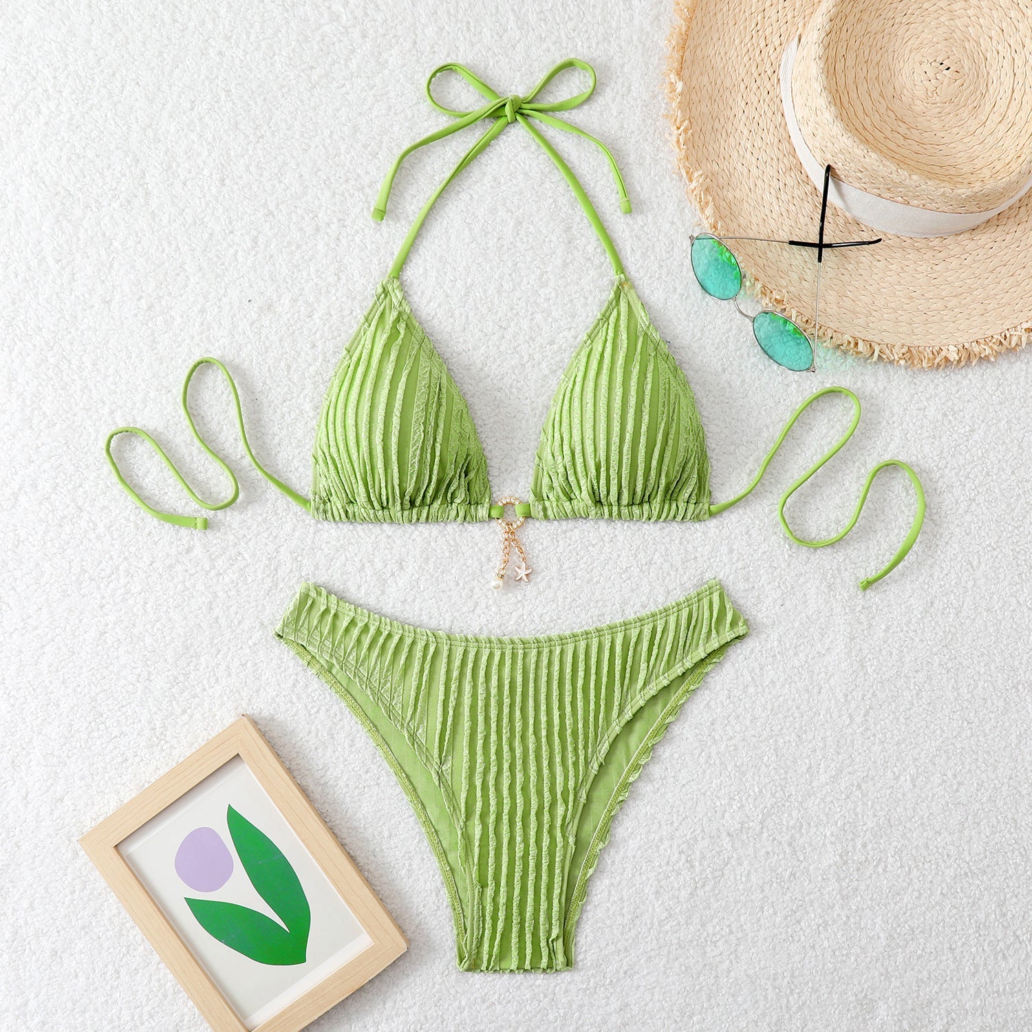 Ensemble de bikini pour femmes à taille haute avec un design de volants raffiné R&B