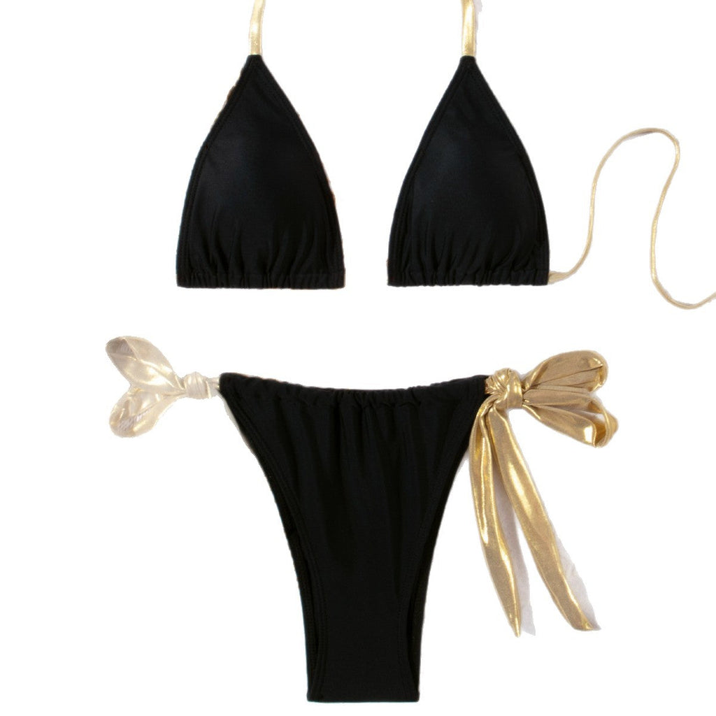 Bikini triangle pour femmes avec des détails en bande glamour R&B