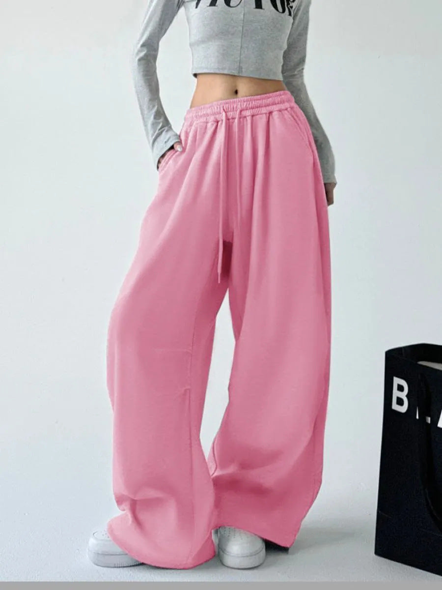 Pantalon lounge taille haute pour femmes, coupe ample, avec taille élastique, cordon de serrage et poches latérales Echo Archiv