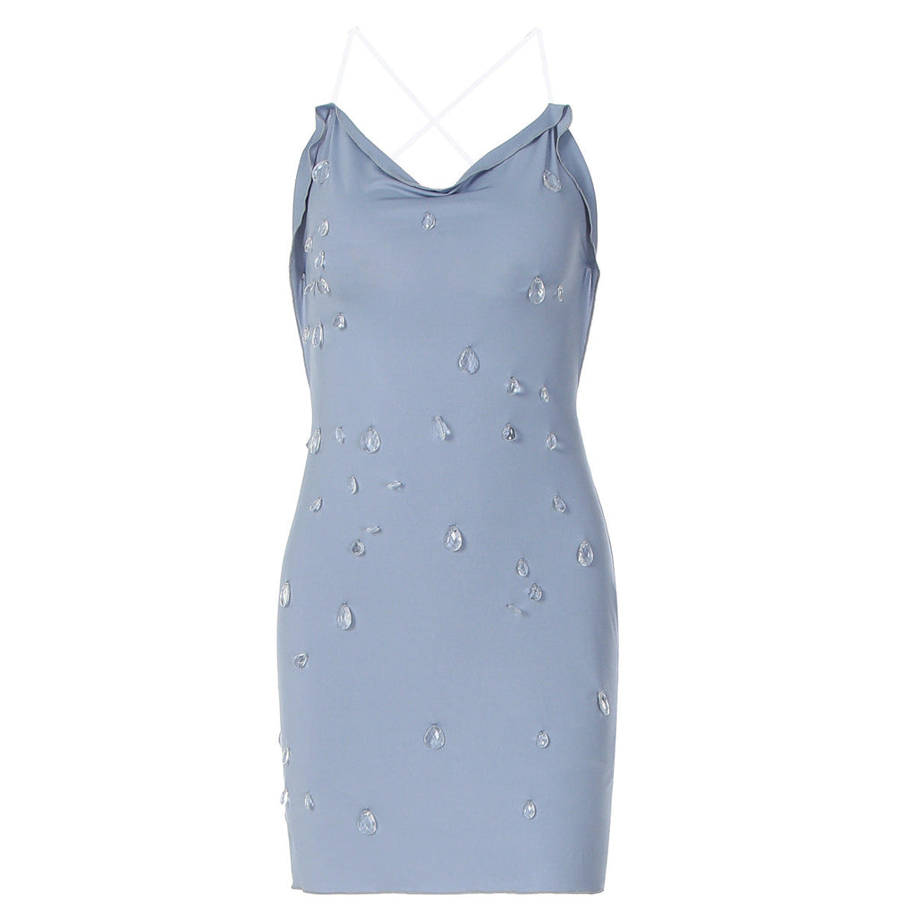 Robe mini ajustée pour femmes avec drapé élégant et applications transparentes Heidi-Mode