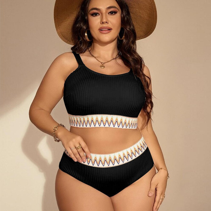 Bikini taille haute pour femmes avec ceinture rayée Echo Archiv
