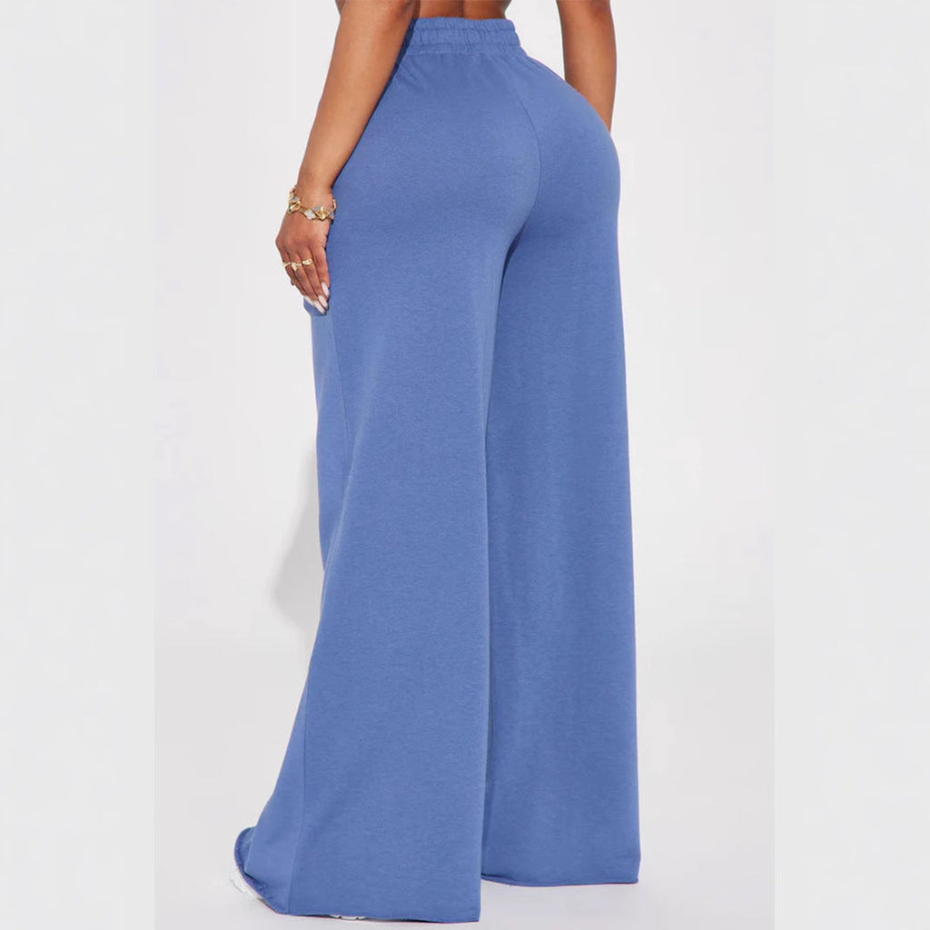 Pantalon Palazzo-Lounge pour femmes taille haute avec ceinture de confort froncée et silhouette large fluide Echo Archiv